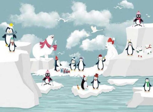 کاغذ طرح پنگوئن اتاق خواب کودک CN-0158 3 کاغذ طرح پنگوئن اتاق خواب کودک CN-0158