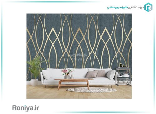 کاغذ دیواری سرمه ای طلایی کد 4219 6 کاغذ دیواری سرمه ای طلایی کد 4219