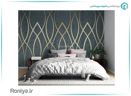 کاغذ دیواری سرمه ای طلایی کد 4219 5 کاغذ دیواری سرمه ای طلایی کد 4219