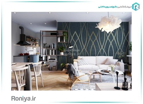 کاغذ دیواری سرمه ای طلایی کد 4219 4 کاغذ دیواری سرمه ای طلایی کد 4219