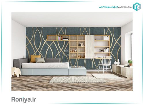 کاغذ دیواری سرمه ای طلایی کد 4219 2 کاغذ دیواری سرمه ای طلایی کد 4219