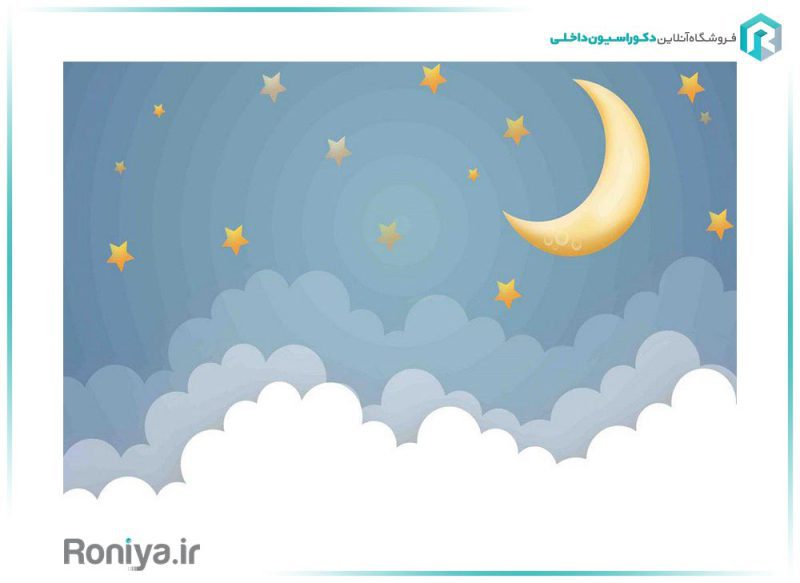 کاغذ دیواری پوستری ماه و ستاره CN-0115