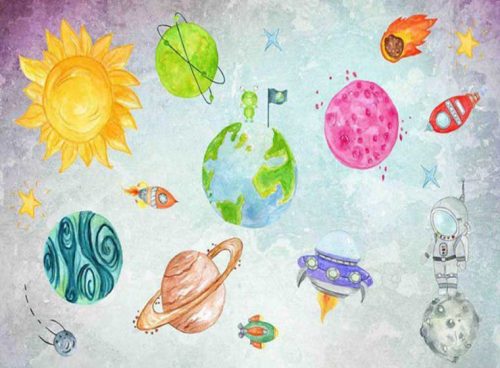 کاغذ دیواری کهکشان اتاق کودک CN-0117 4 کاغذ دیواری کهکشان اتاق کودک CN-0117