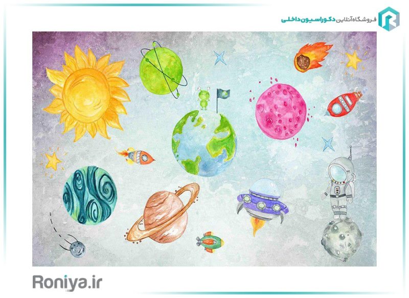 کاغذ دیواری کهکشان اتاق کودک CN-0117