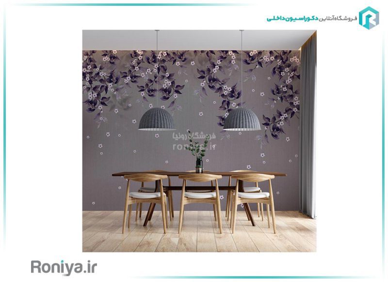 کاغذ دیواری پوستری اتاق خواب 3DF-257 4 پوستر دیواری طرح شکوفه