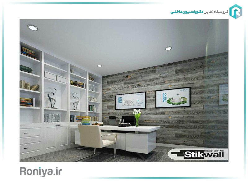 دیوارپوش دکوراتیو بتن پلیمری طرح چوب خاکستری WD-06