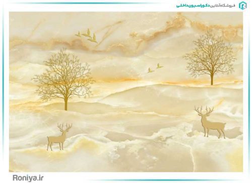 پوستر دیواری سه بعدی مرمر طلایی کد 3DF-026