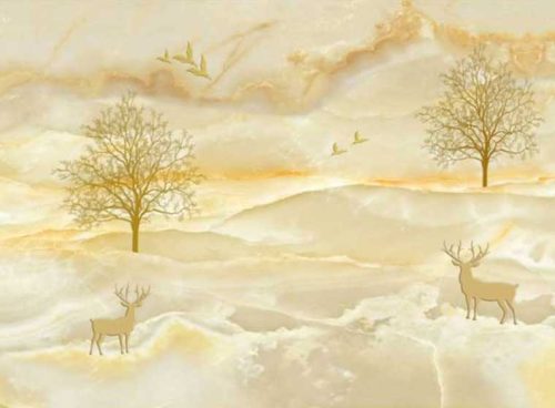 پوستر دیواری سه بعدی مرمر طلایی کد 3DF-026