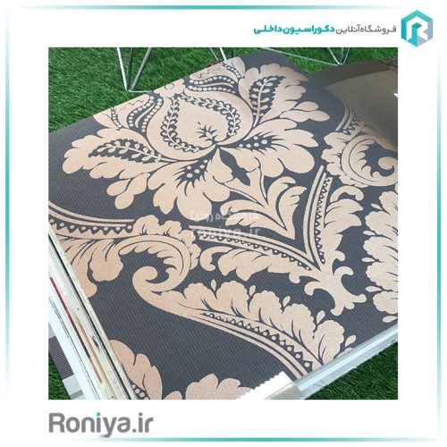 کاغذ دیواری داماسک مشکی فیروزه ای کد 020305 2 کاغذ دیواری داماسک مشکی فیروزه ای کد 020305
