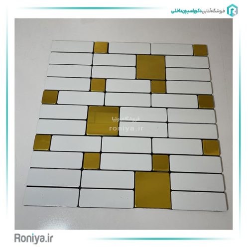 دیوارپوش بین کابینتی سفید طلایی کد 33301 2 دیوارپوش بین کابینتی سفید طلایی کد 33301