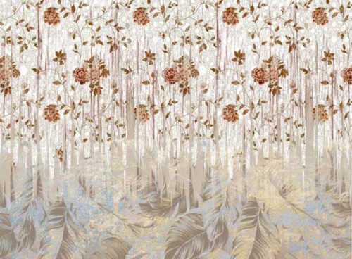 پوستر دیواری سه بعد طرح گل و برگ کد AB-039 4 پوستر دیواری سه بعد طرح گل و برگ کد AB-039