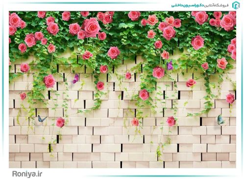 پوستر سه بعدی گل های صورتی 3DF-522 2 پوستر سه بعدی گل های صورتی 3DF-522