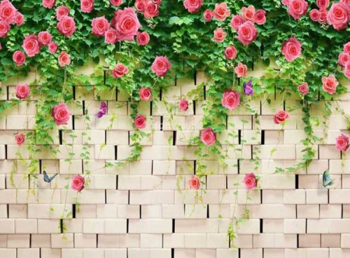 پوستر سه بعدی گل های صورتی 3DF-522 3 پوستر سه بعدی گل های صورتی 3DF-522