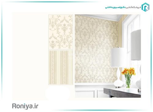 کاغذ دیواری گلدار برای پذیرایی کد 99018