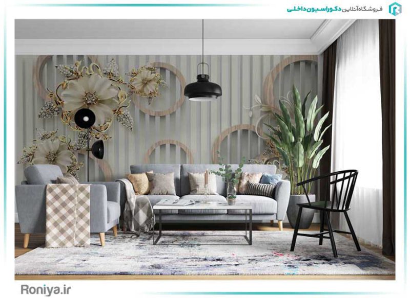 پوستر دیواری گل طرح برجسته کد 3DF-206