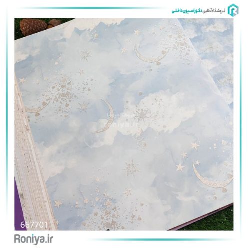 کاغذ دیواری طرح ستاره و ماه