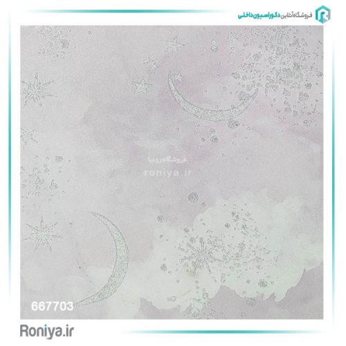 کاغذ دیواری طرح ستاره و ماه کد 667701