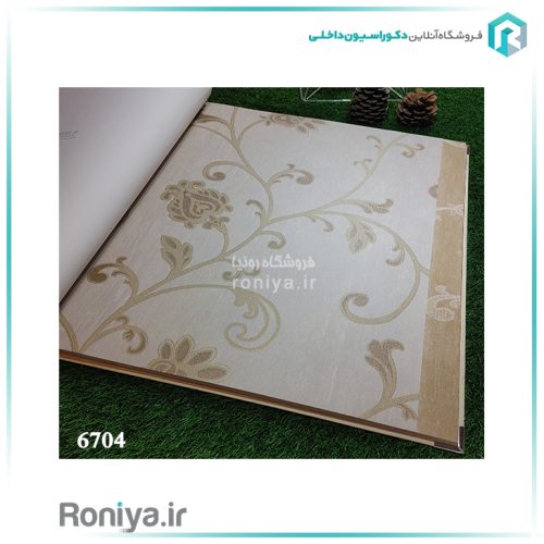 کاغذ دیواری طرح گل و پیچک سفید کرمCode-6701 3 کاغذ دیواری طرح گل و پیچک سفید کرمCode-6701