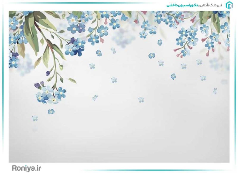 پوستر دیواری گل های آبی کد AN-033 3 پوستر دیواری گل های آبی کد AN-033