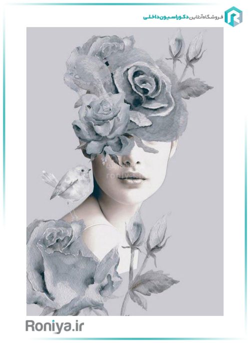 کاغذ سه بعدی چهره مدرن و گل F-102 2 کاغذ سه بعدی چهره مدرن و گل F-102