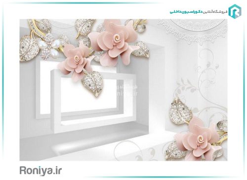 پوستر گل صورتی روشن 3DF-503 3 پوستر گل صورتی روشن 3DF-503