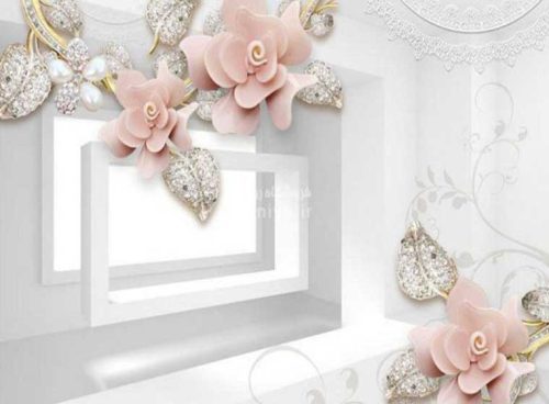 پوستر گل صورتی روشن 3DF-503 4 پوستر گل صورتی روشن 3DF-503