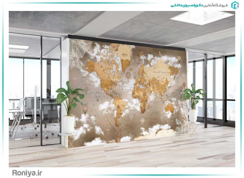 پوستر دیواری 3 بعدی نقشه جهان 3DF-507 3 پوستر دیواری 3 بعدی نقشه جهان 3DF-507