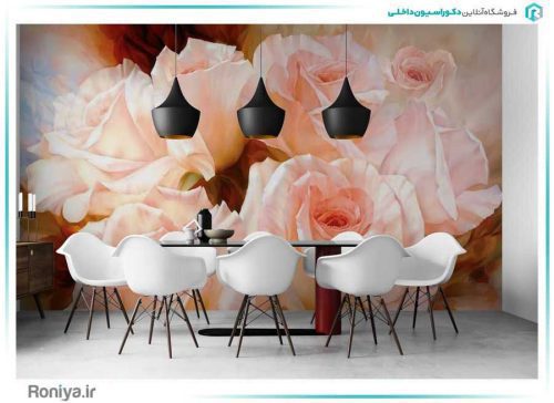 پوستر سه بعدی گل 3DF-447 2 پستر دیواری گل رز