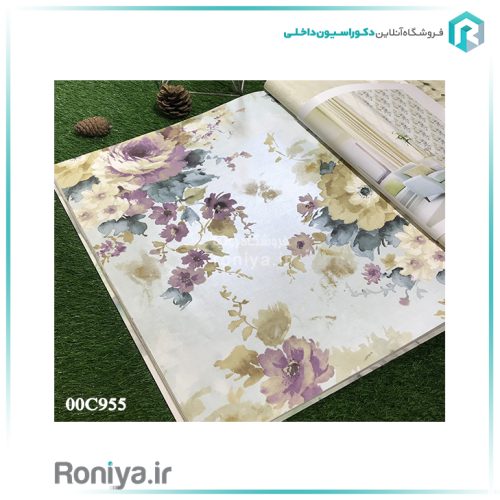 کاغذ دیواری آمریکایی گل های آبرنگی لطیف