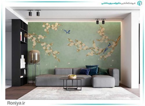 پوستر دیواری سه بعدی شکوفه های طلایی کد NT-161