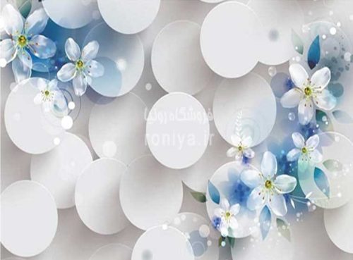 پوستر دیواری سه بعدی سفید آبیCode-3DF-615 3 پوستر دیواری سه بعدی سفید آبیCode-3DF-615