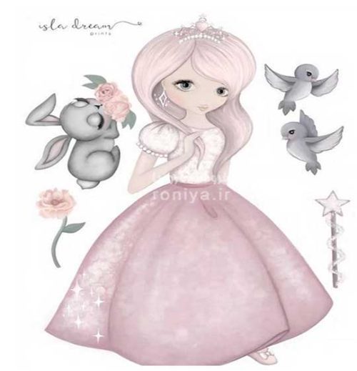 پوستردیواری اتاق خواب دخترونه کودکCode-CN-0269 3 پوستردیواری اتاق خواب دخترونه کودکCode-CN-0269