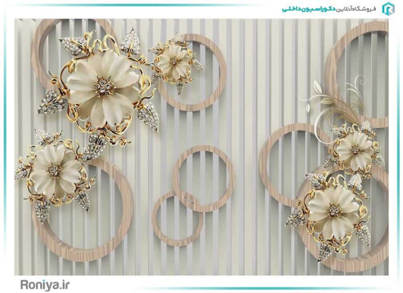 پوستر دیواری گل طرح برجسته کد 3DF-206
