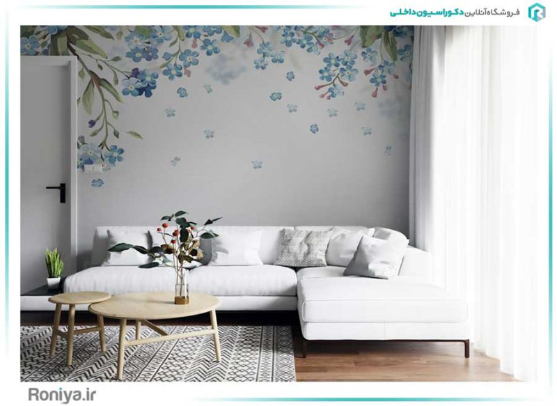 پوستر دیواری گل های آبی کد AN-033 2 پوستر دیواری گل های آبی کد AN-033