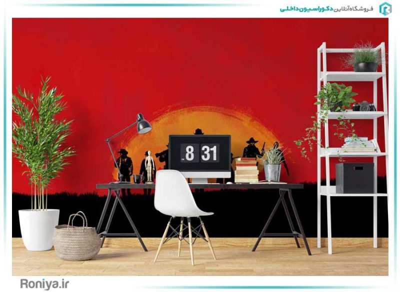 پوستر دیواری نقاشی غروب خورشید کد3DF-073 2 پوستر دیواری نقاشی غروب خورشید کد3DF-073