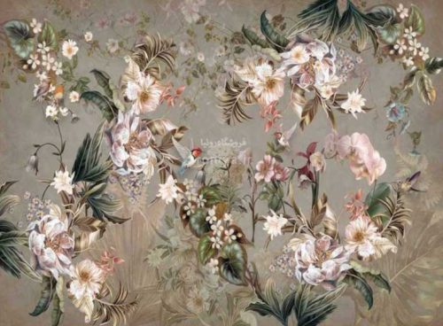 پوستر دیواری سه بعدی گل و بلبل کد 3DF-002