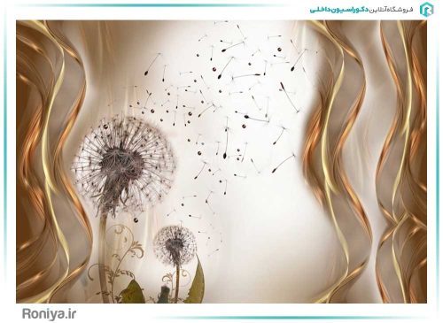 پوستر دیواری قاصدک طلایی کد 3DF-204 2 پوستر دیواری قاصدک طلایی کد 3DF-204