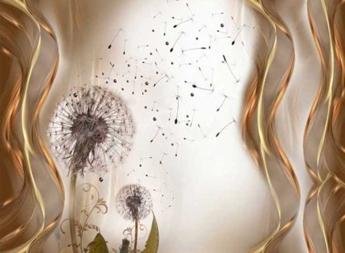 پوستر دیواری قاصدک طلایی کد 3DF-204 4 پوستر دیواری قاصدک طلایی کد 3DF-204