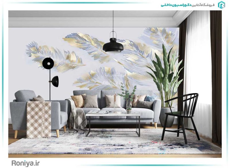 پوستر دیواری برگ طلایی کد 3DF-130 2 پوستر دیواری برگ طلایی کد 3DF-130