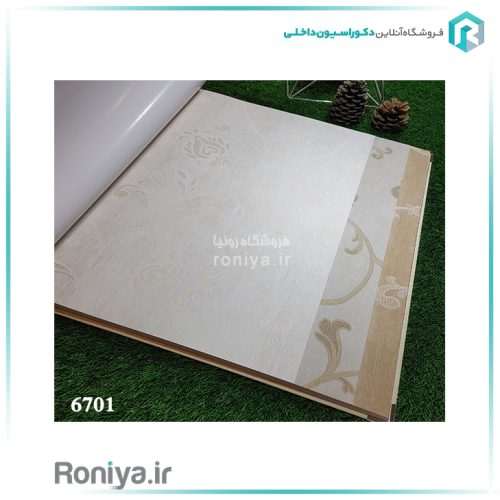 کاغذ دیواری طرح گل و پیچک سفید کرمCode-6701