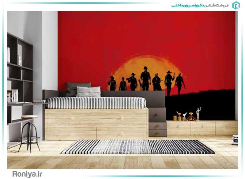 پوستر دیواری نقاشی غروب خورشید کد3DF-073 3 پوستر دیواری نقاشی غروب خورشید کد3DF-073