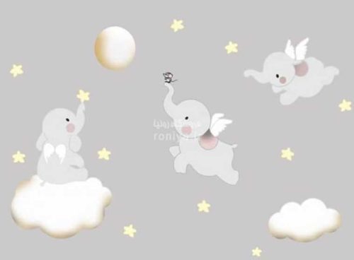 کاغذ پوستری طرح فیل برای اتاق بچه CN-0250 3 کاغذ پوستری طرح فیل برای اتاق بچه CN-0250