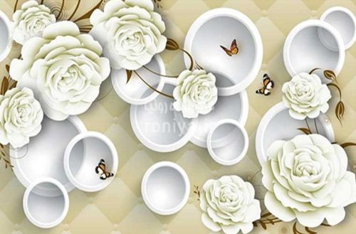 پوستر دیواری سه بعدی گلCode-3DF-612 3 پوستر دیواری سه بعدی گلCode-3DF-612