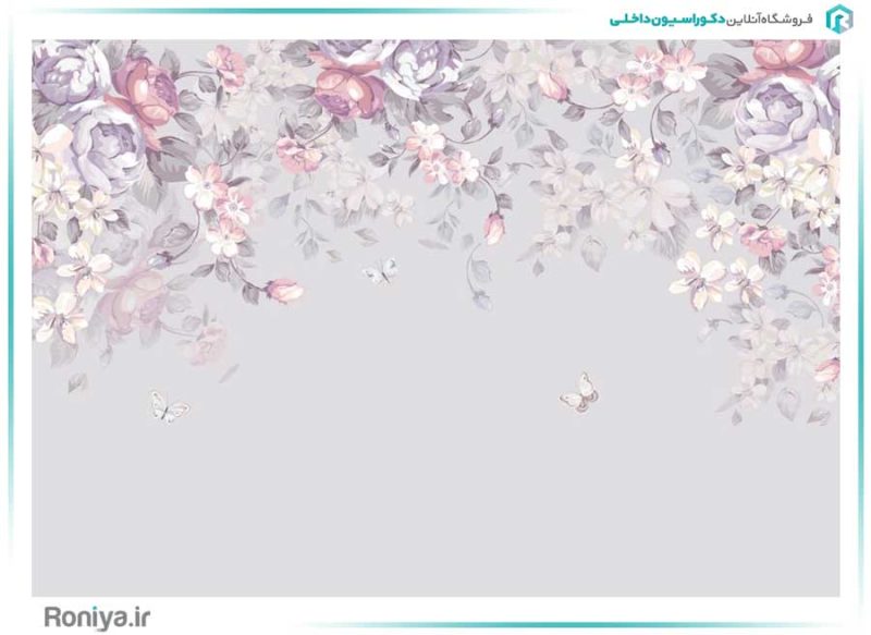 پوستر دیوار گل های رنگارنگ کد NT-090