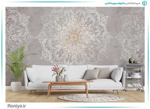 پوستر دیواری طرح داماسک کلاسیک کد 3DF-089 2 پوستر دیواری طرح داماسک کلاسیک کد 3DF-089