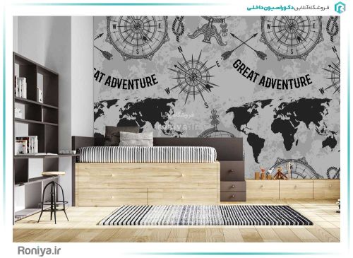 پوستر دیواری زمینه طوسی اتاق کد TA-118 2 پوستر دیواری زمینه طوسی اتاق کد TA-118