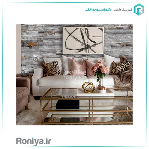 دیوارپوش دکوراتیو بتن پلیمری طرح چوب خاکستری روشن WD-01