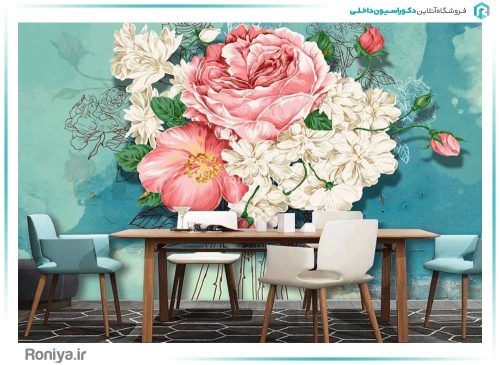 پوستر سه بعدی گل هایی در آسمان کد RT-042