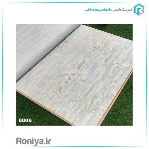 کاغذ دیواری نقش اسلیمی شاخ و برگ زمینه طوسیCode-db-8805 2 کاغذ دیواری نقش اسلیمی شاخ و برگ زمینه طوسیCode-db-8805