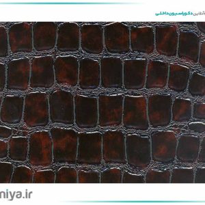 دیوار پوش چرم کروکودیل قهوه ای